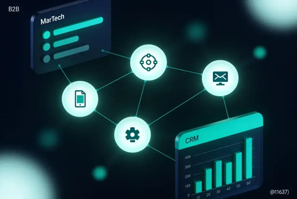 Ecosistema MarTech con herramientas de marketing y ventas conectadas